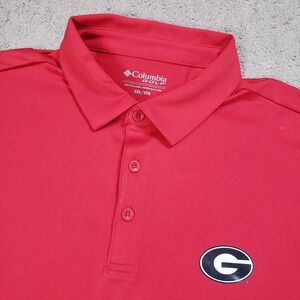 Georgia Bulldogs Polo Shirt Mens 2XL Red Columbia Performance Golf UGA Football